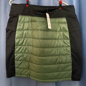 Green and Black Puffer Skirt